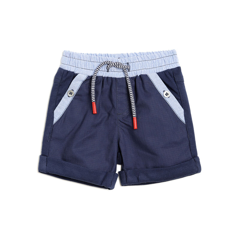 Boys Medium Blue Solid Short Trousers image number null